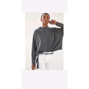 Pilcro Alani Cashmere Oversized Sweater Mock Neck Pullover Sz Large Gray